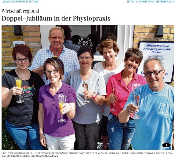 Praxisjubil�um in der Eckernf�rder Zeitung